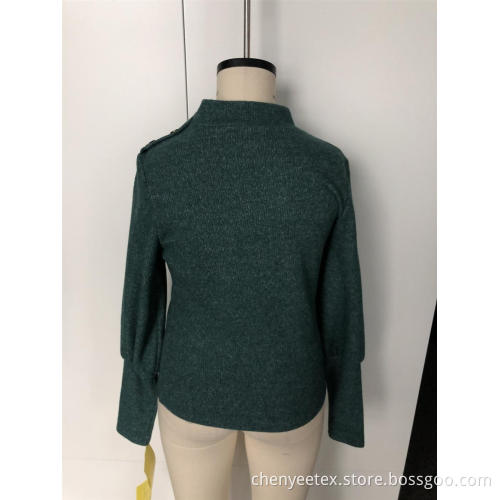 Semi - turtleneck sweater with long sleeves